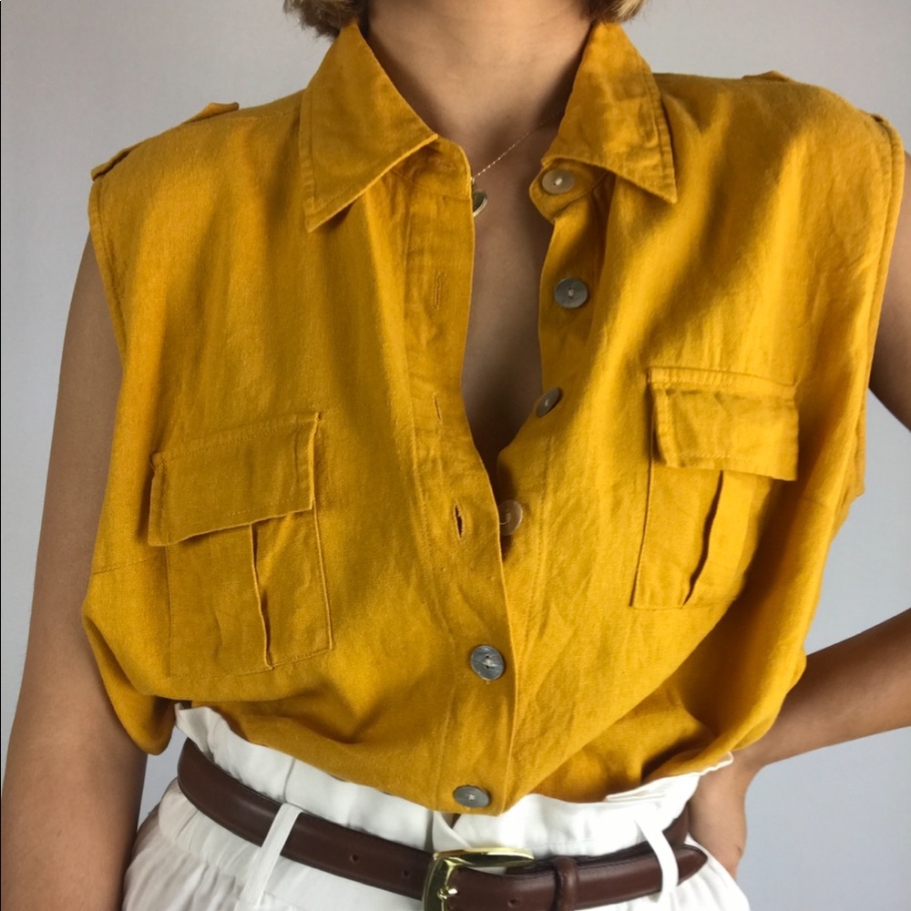 90’s vintage linen tank top